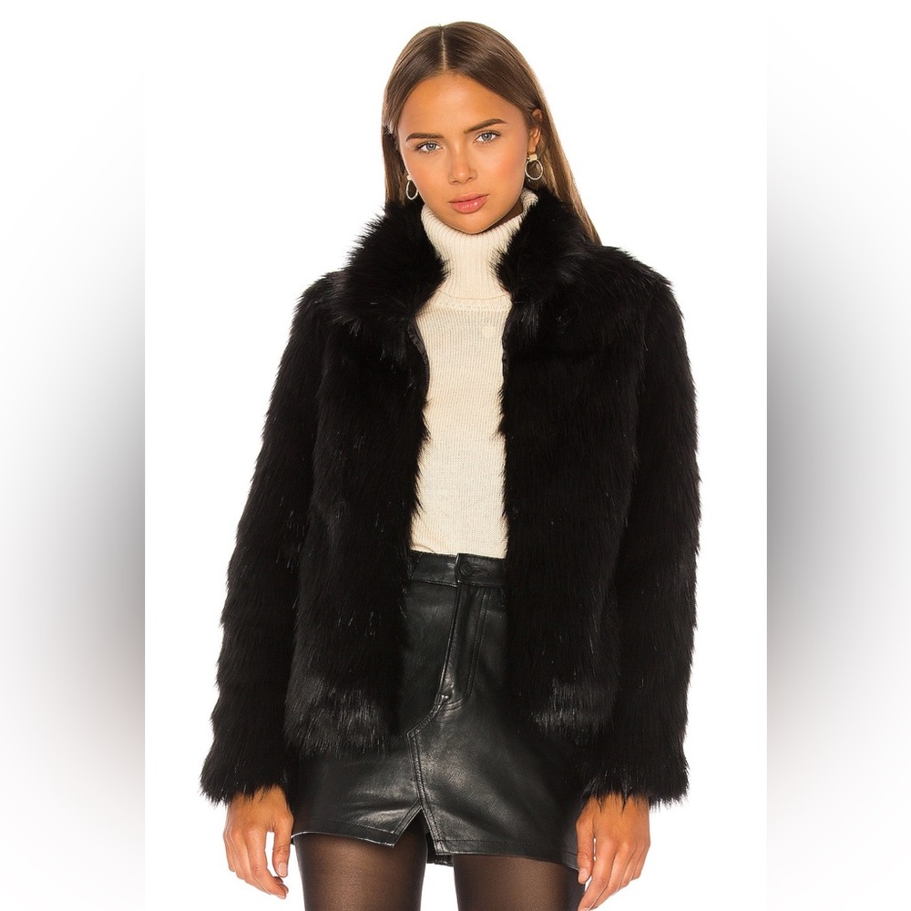 Unreal Fur Black Faux Fur Jacket from Revolve